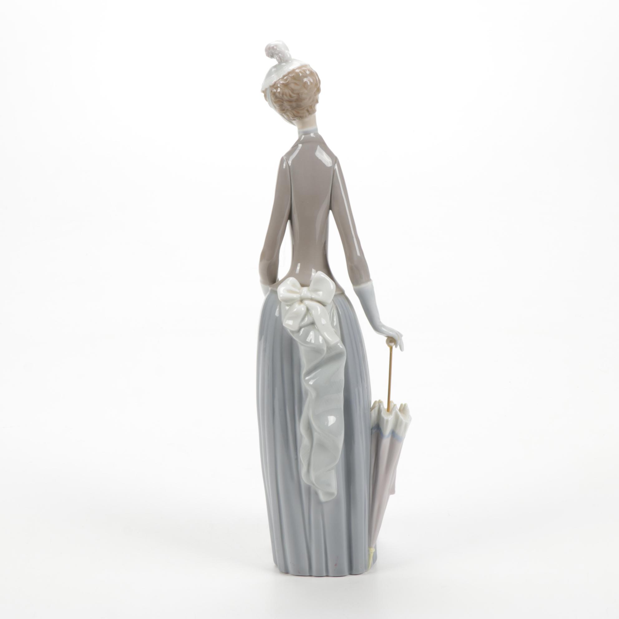 Lladró "Lady with Umbrella and Dog" Porcelain Figurine, 1971–1974