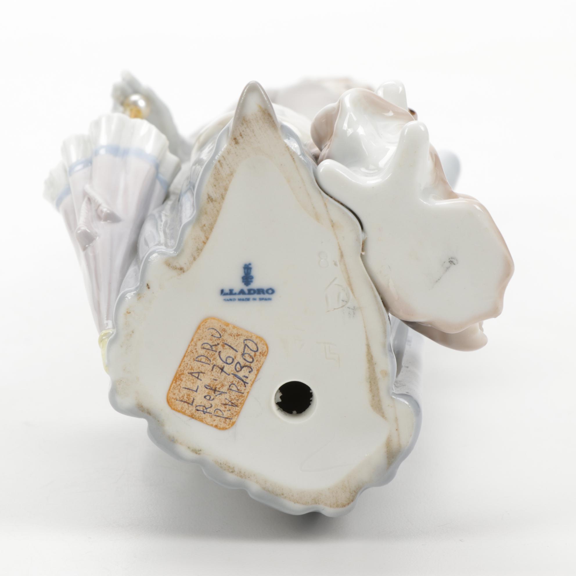 Lladró "Lady with Umbrella and Dog" Porcelain Figurine, 1971–1974