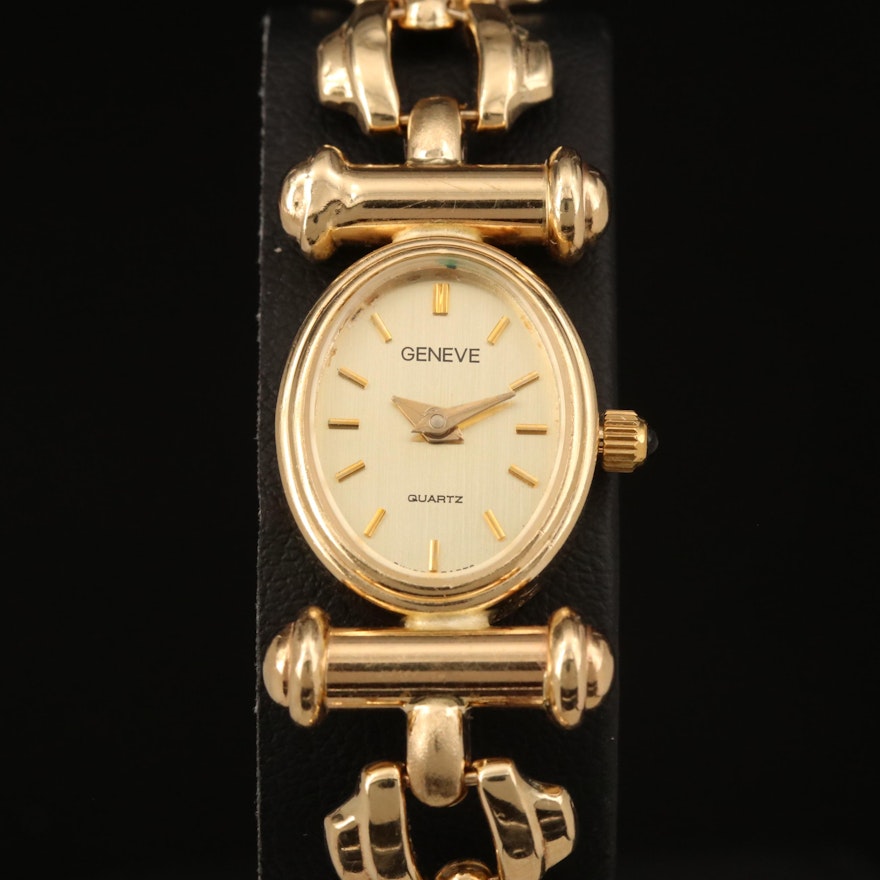 Geneve 14K Yellow Gold Quartz Wristwatch