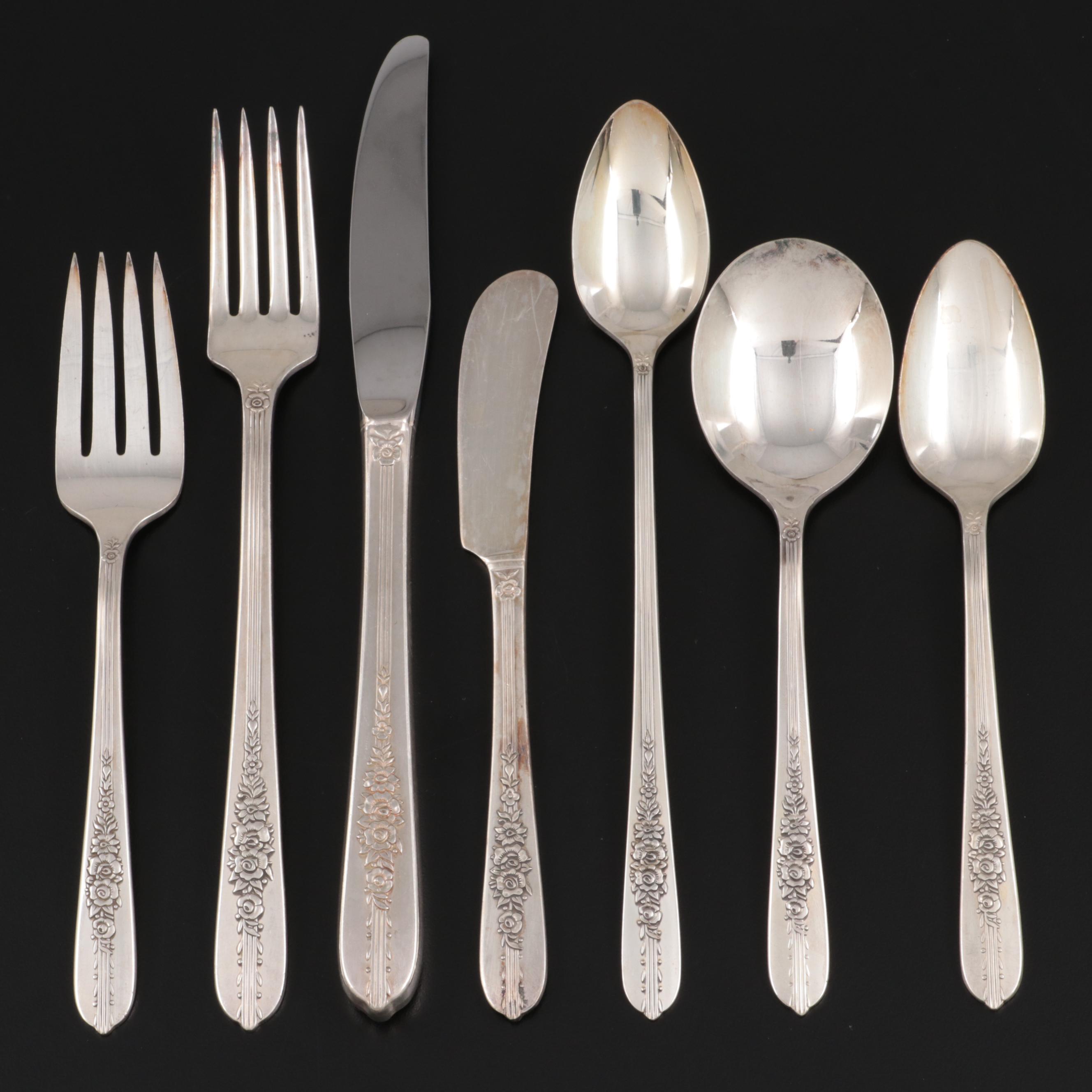 Oneida "Royal Rose" Nobility Silver Plate Flatware and Serving Utensils
