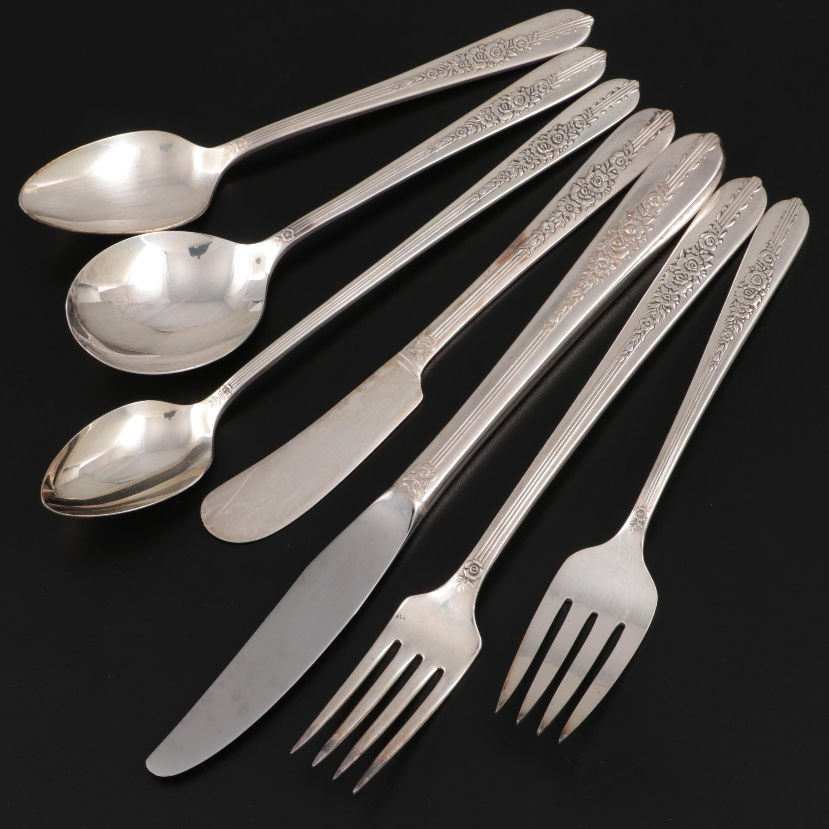 Oneida "Royal Rose" Nobility Silver Plate Flatware and Serving Utensils