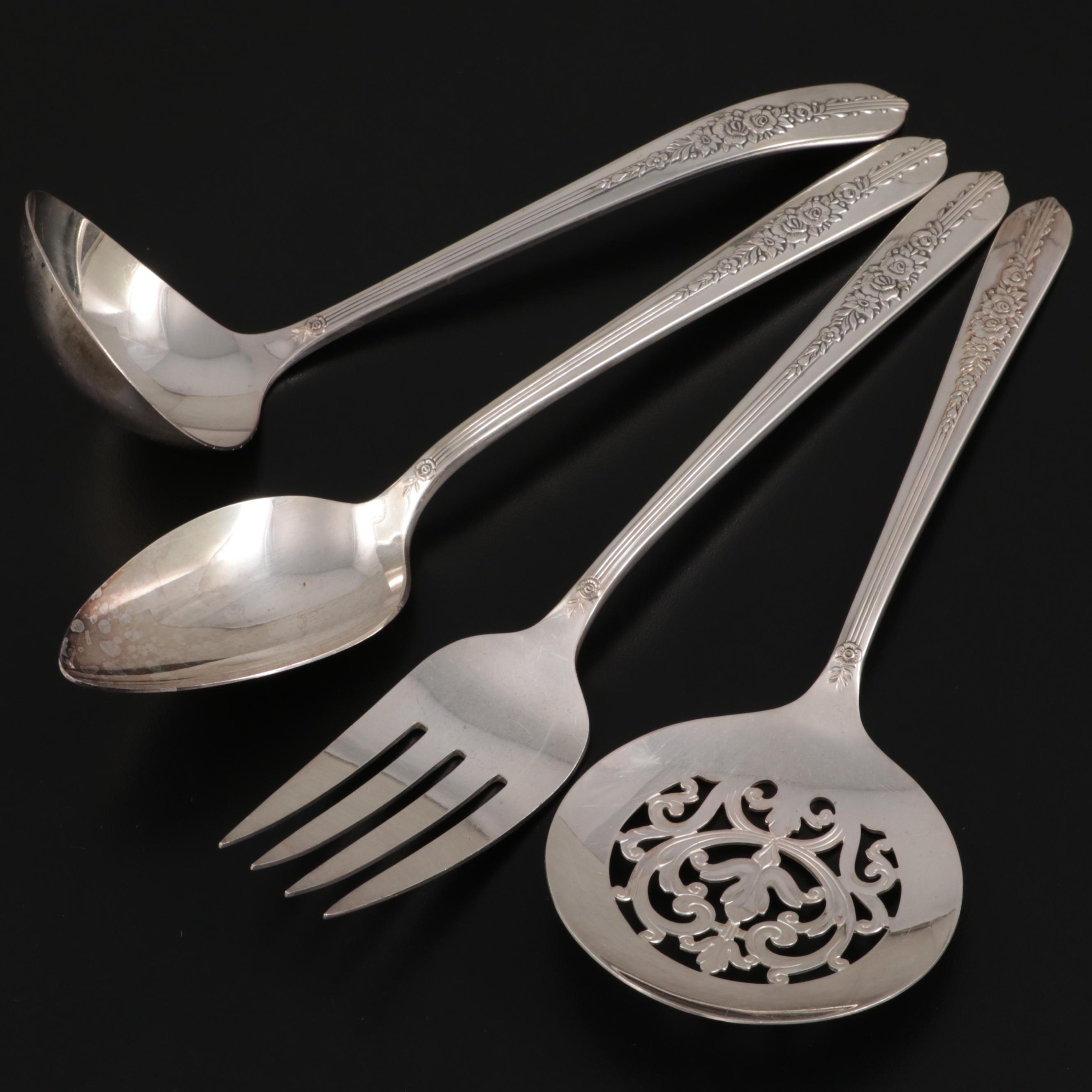 Oneida "Royal Rose" Nobility Silver Plate Flatware and Serving Utensils