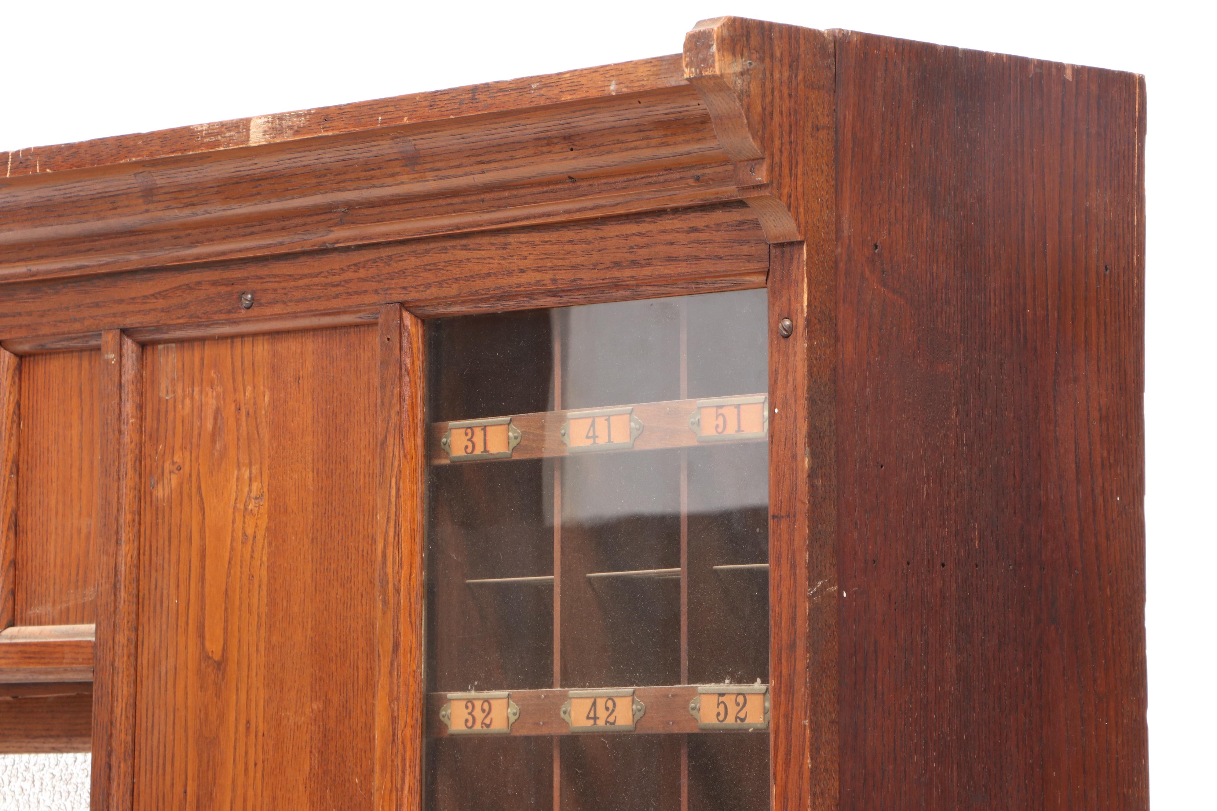 U.S. Post Office Oak Countertop Window, Early 20th Century