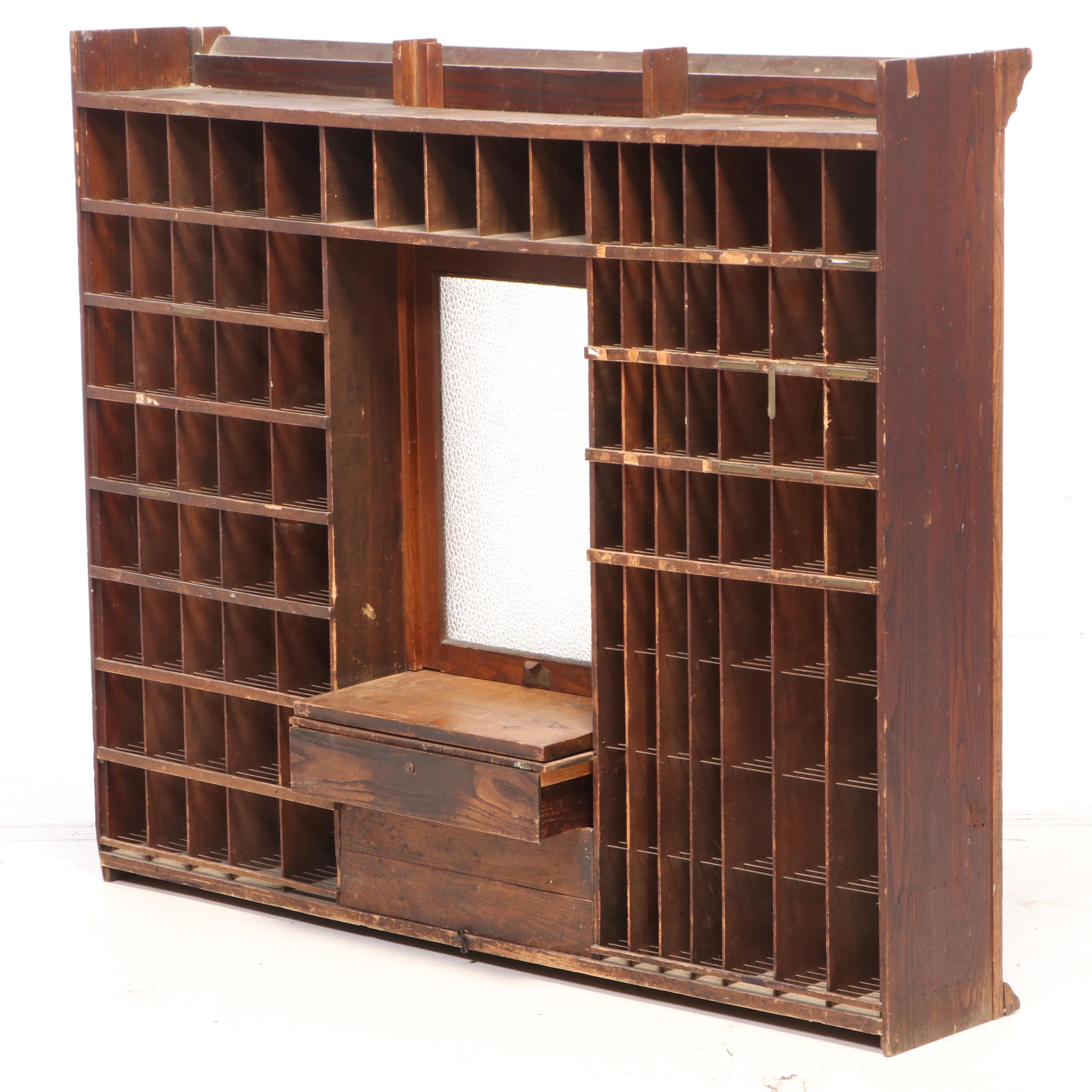 U.S. Post Office Oak Countertop Window, Early 20th Century