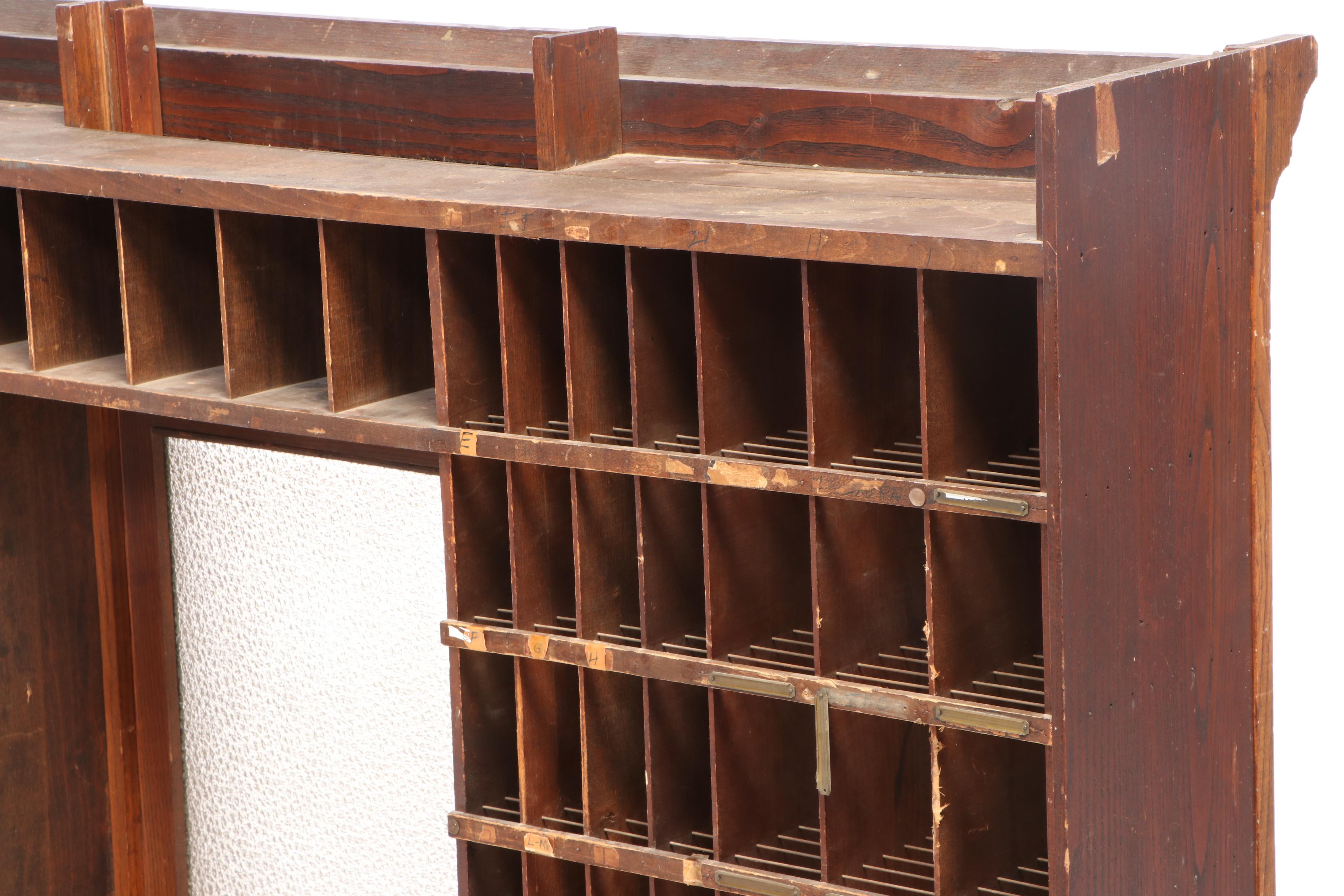 U.S. Post Office Oak Countertop Window, Early 20th Century