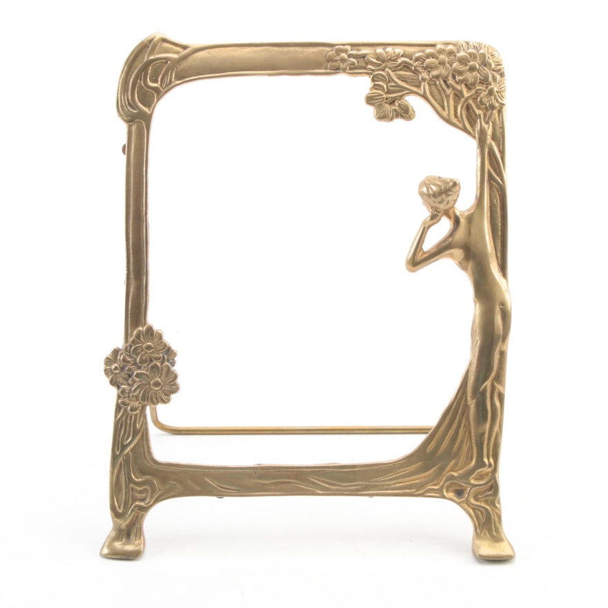 Art Nouveau Style Gilt Metal Picture Frame, Late 20th Century