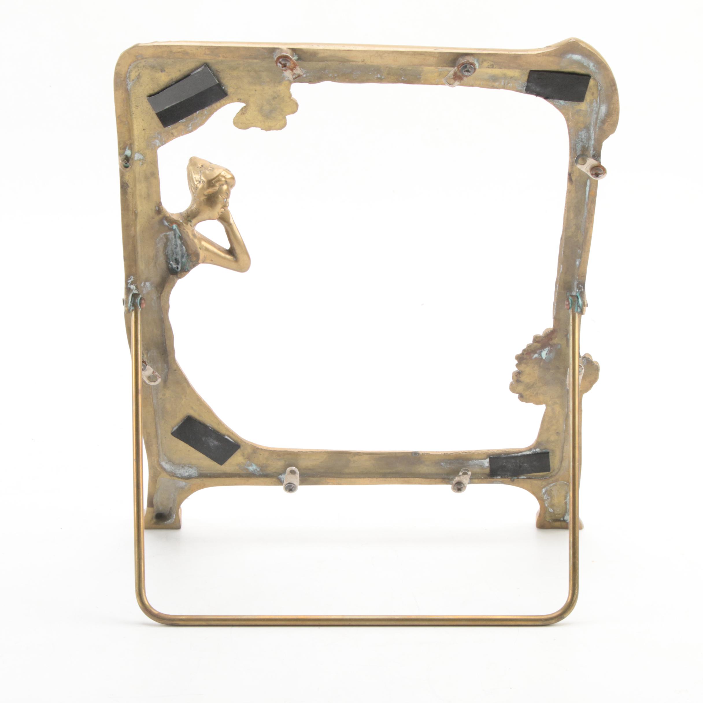 Art Nouveau Style Gilt Metal Picture Frame, Late 20th Century