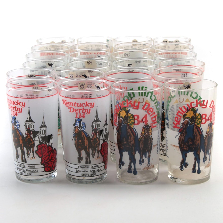 Kentucky Derby Julep Glasses, 1983, 1984, 1988 and 1989