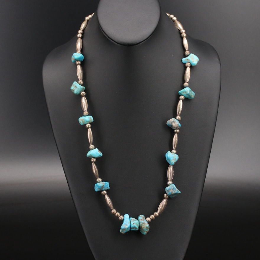 Southwestern Style Sterling Turquoise Necklace