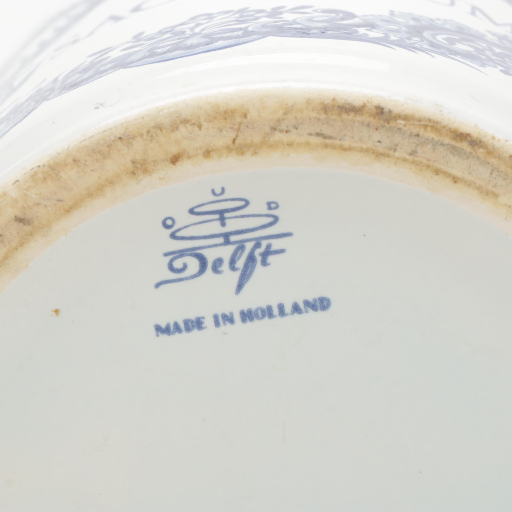 Delft Flour, Sugar and Coffee Ceramic Canisters