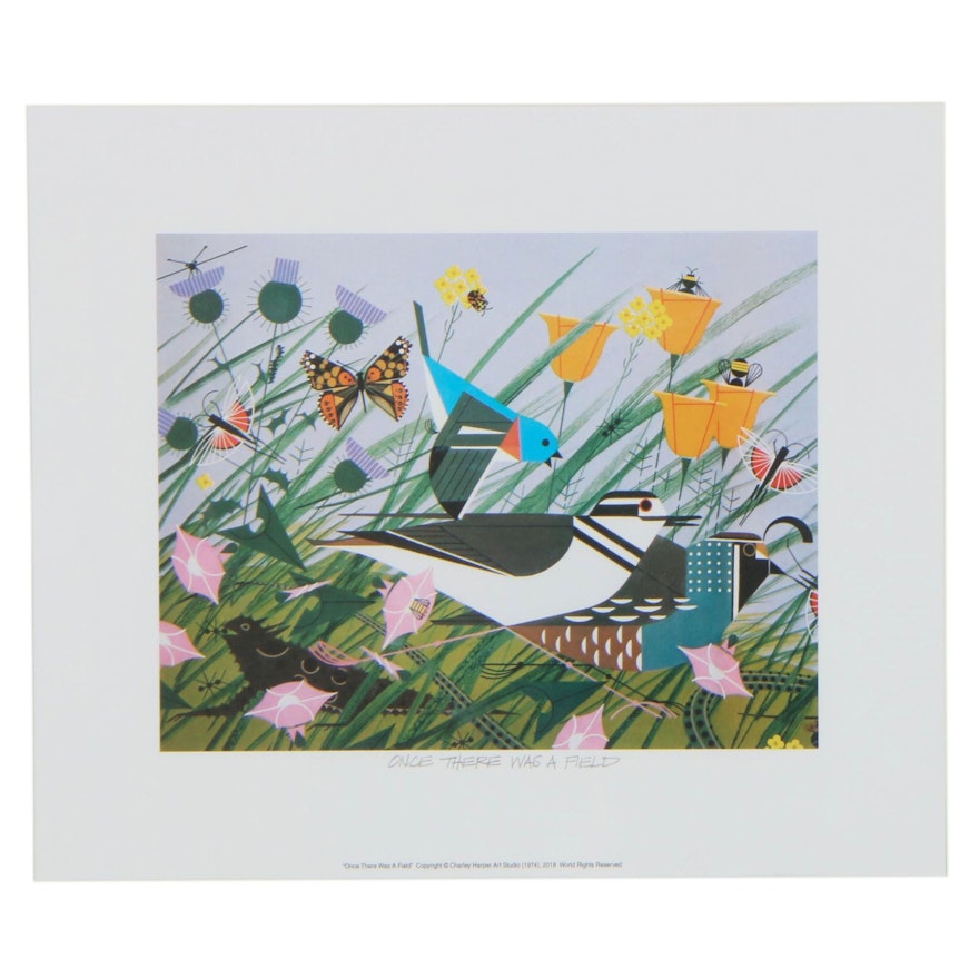 Offset Lithograph After Charley Harper "There Was Once a Field," 21st Century