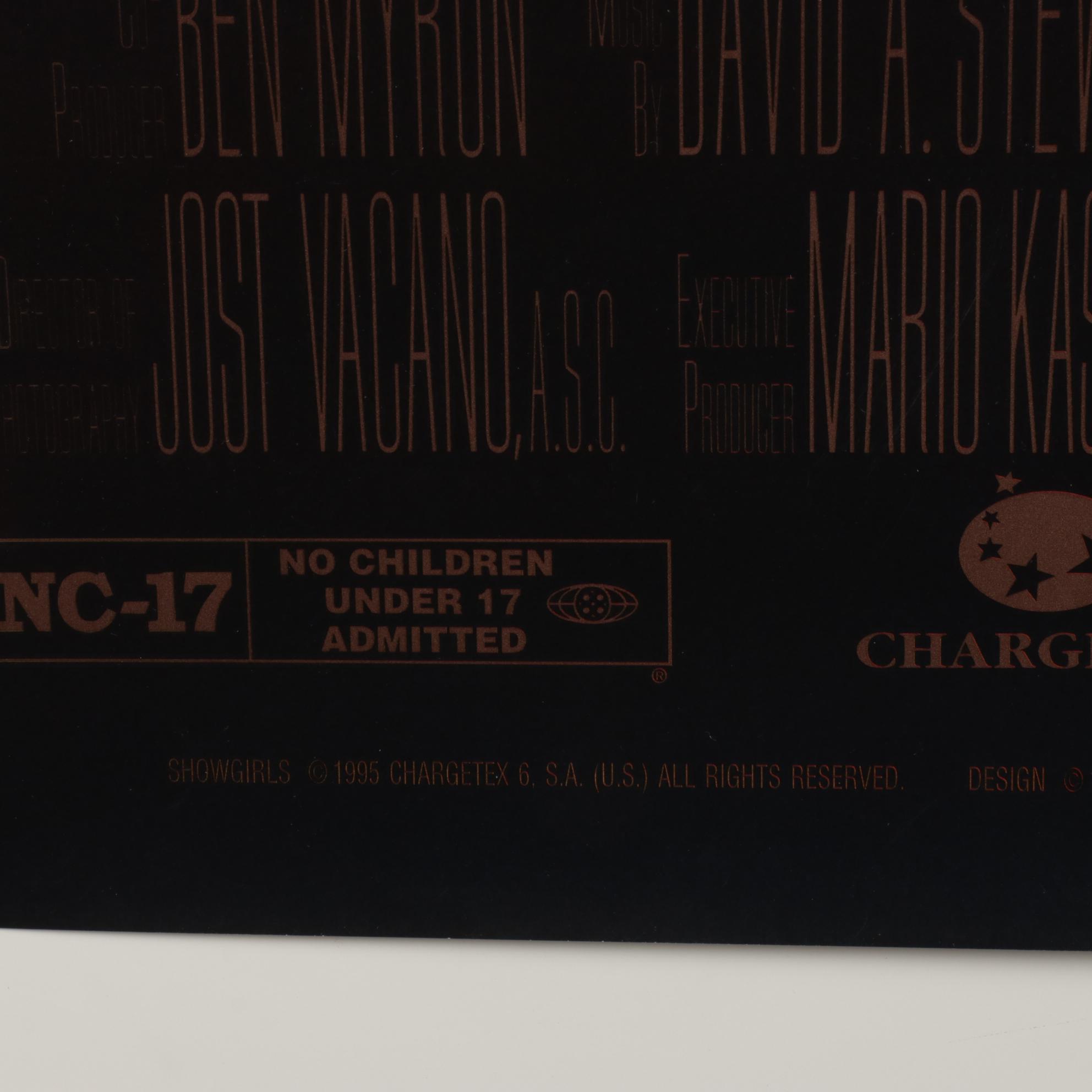 "Showgirls" Offset Lithograph Theatrical One Sheet Movie Poster, 1995