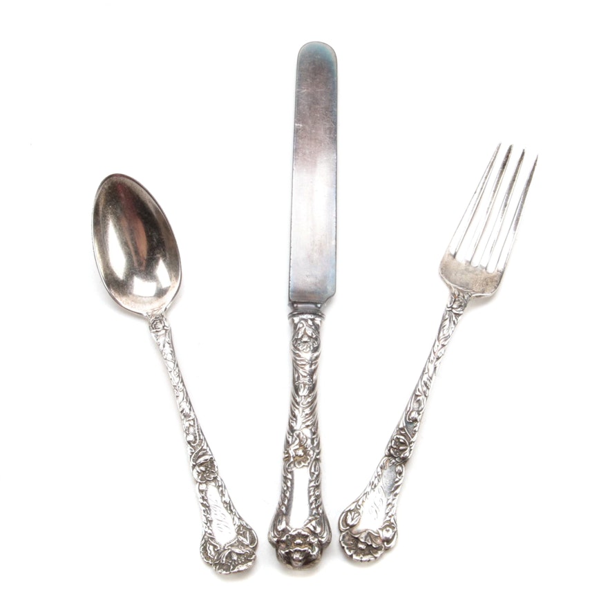 Gorham "Poppy" Sterling Silver Flatware Place Setting
