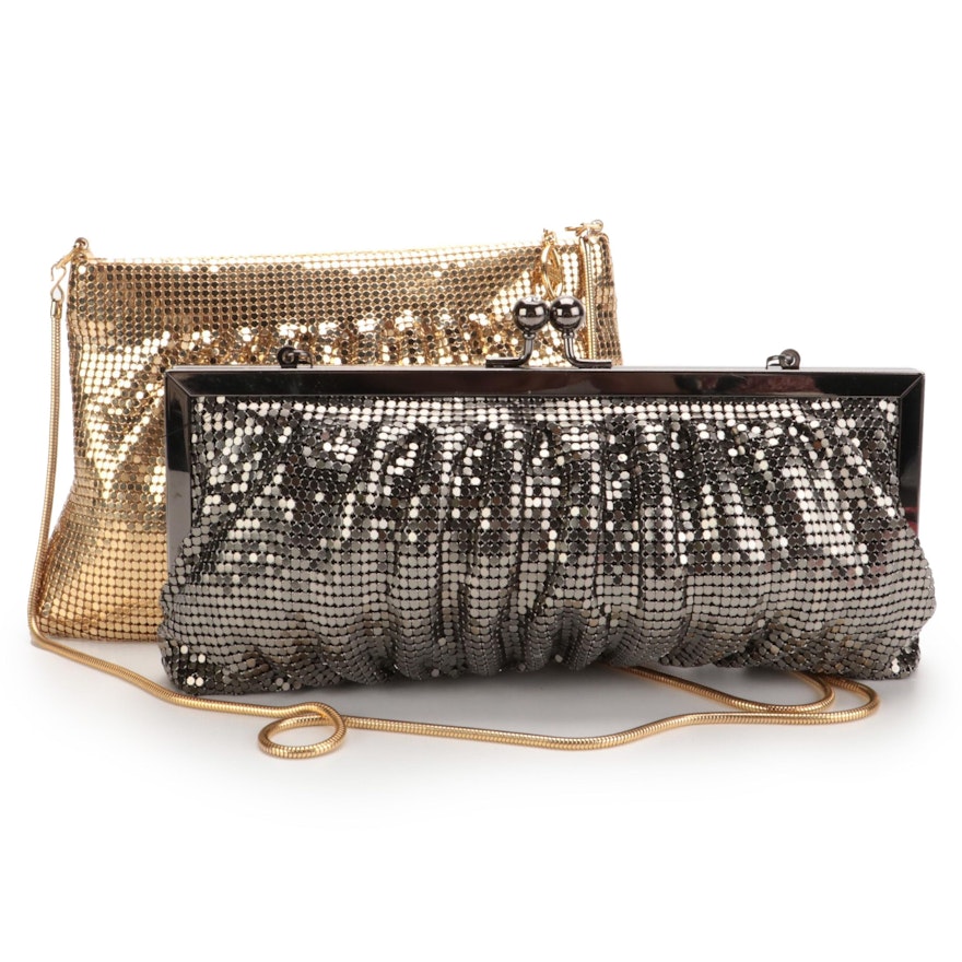 Metal Mesh Frame Purses with Chain Straps