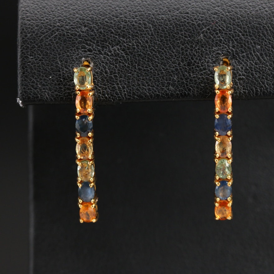 Sterling Multicolor Sapphire Earrings