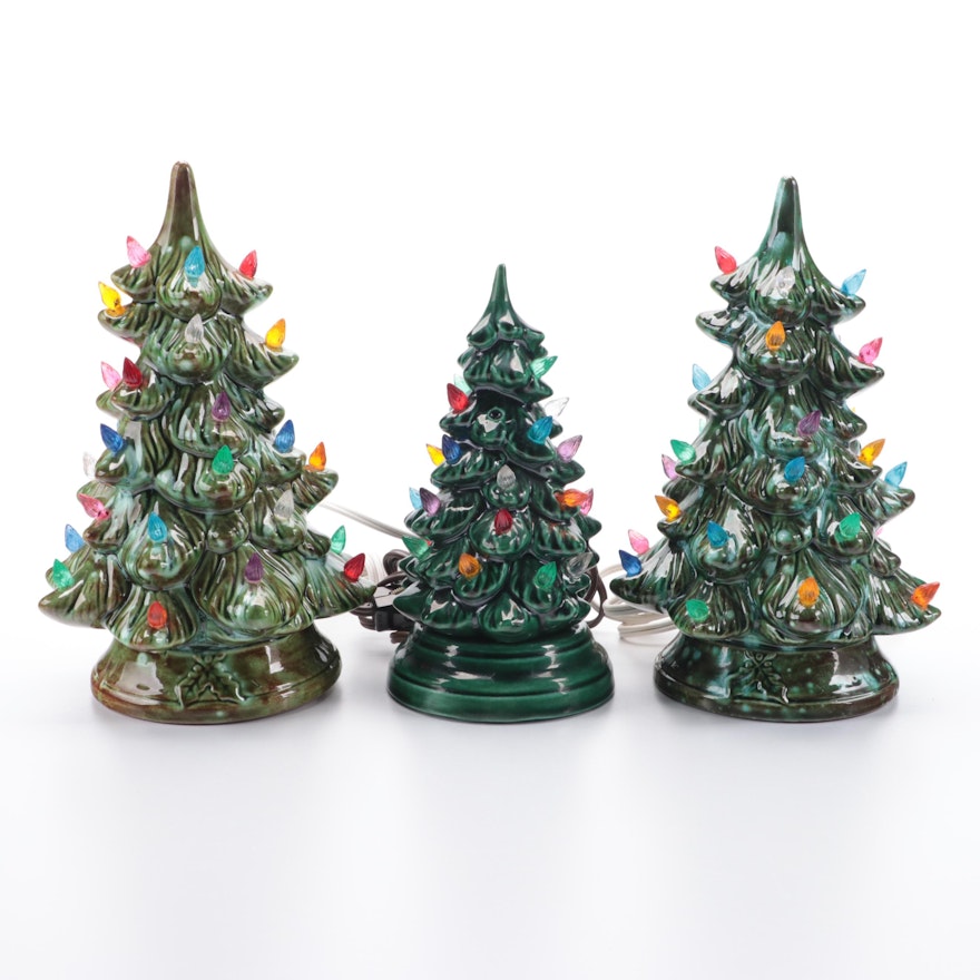 Illuminated Ceramic Mold Christmas Trees