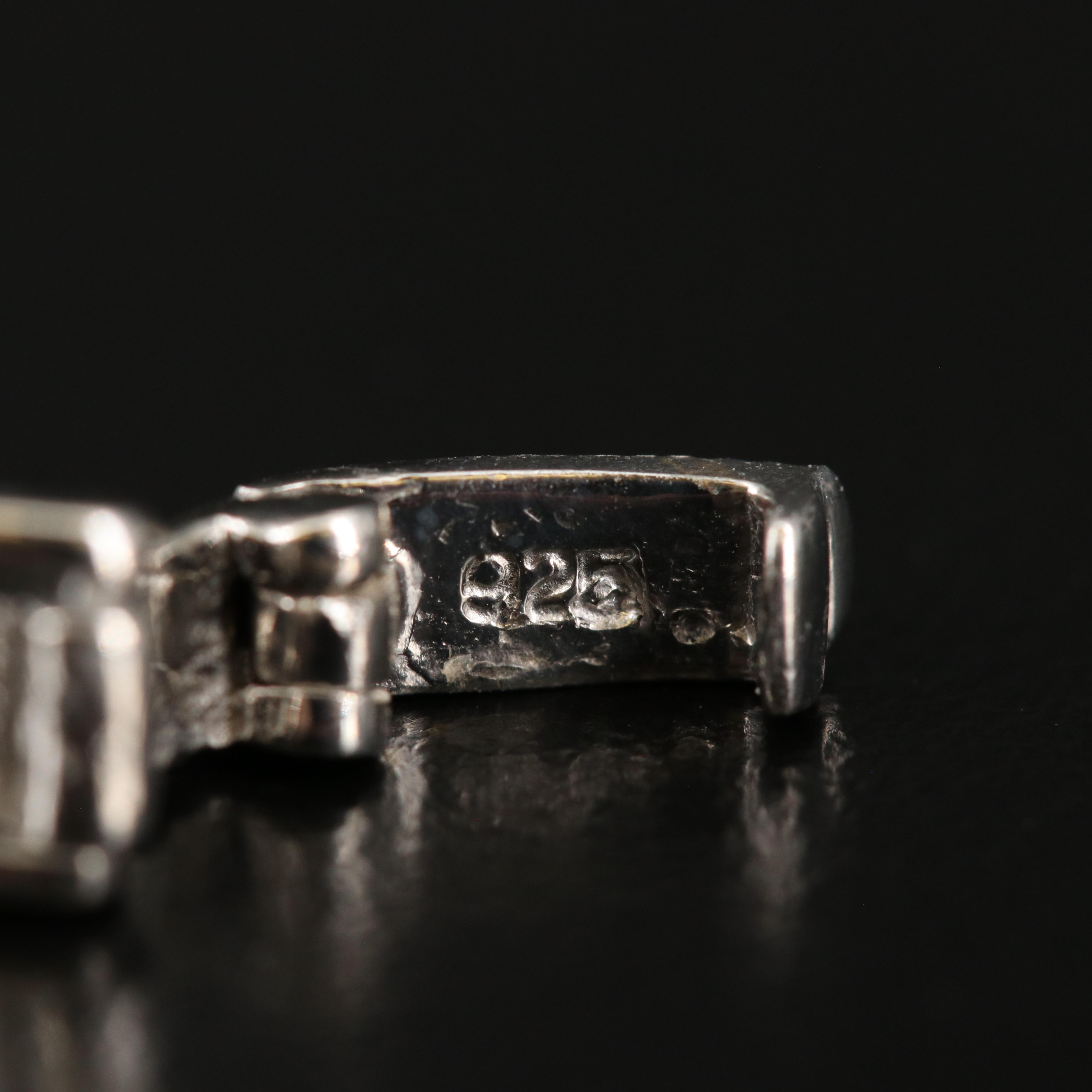 Sterling Garnet and Tourmaline Flower Link Bracelet