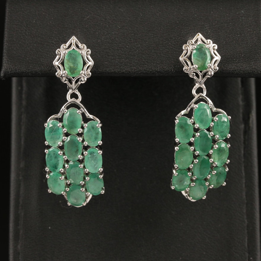 Sterling Emerald Earrings