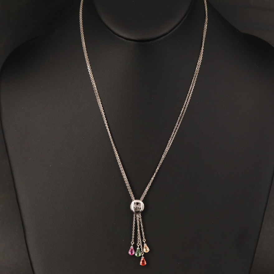 Sterling Sapphire Tassel Necklace