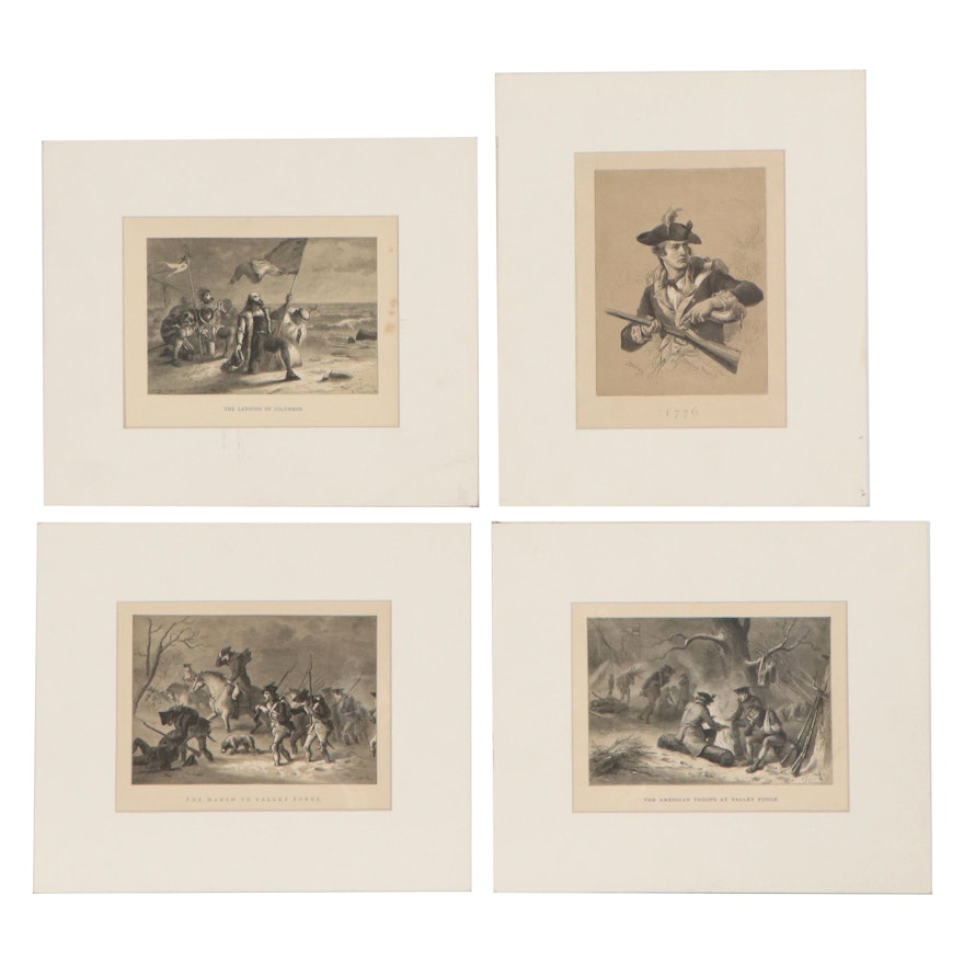 Lithographs After Alfred Bobbett including "The American Troops at Valley Forge"
