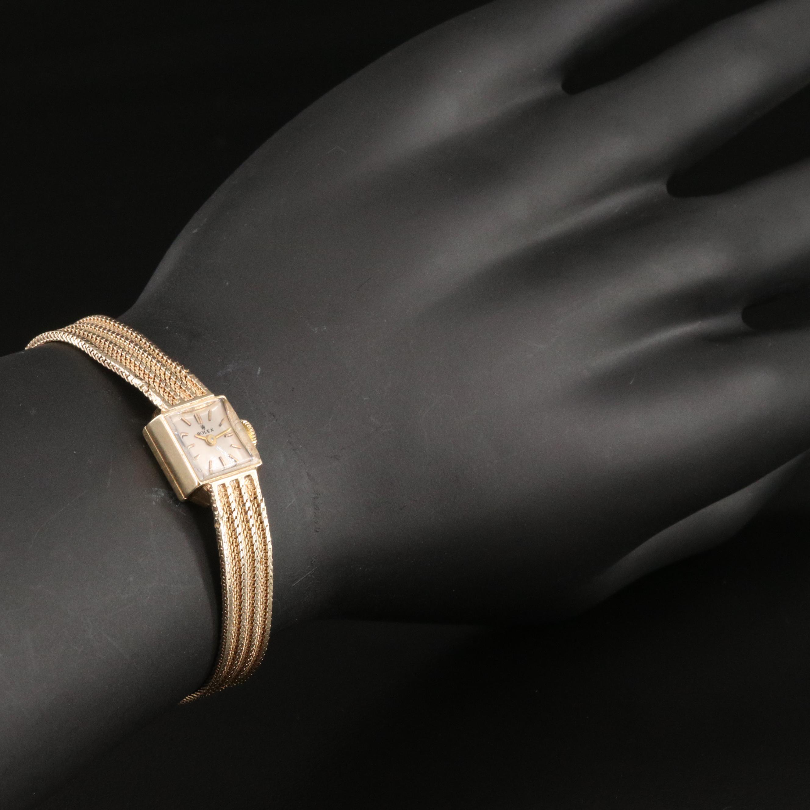 Vintage Rolex 14K Yellow Gold Stem Wind Watch