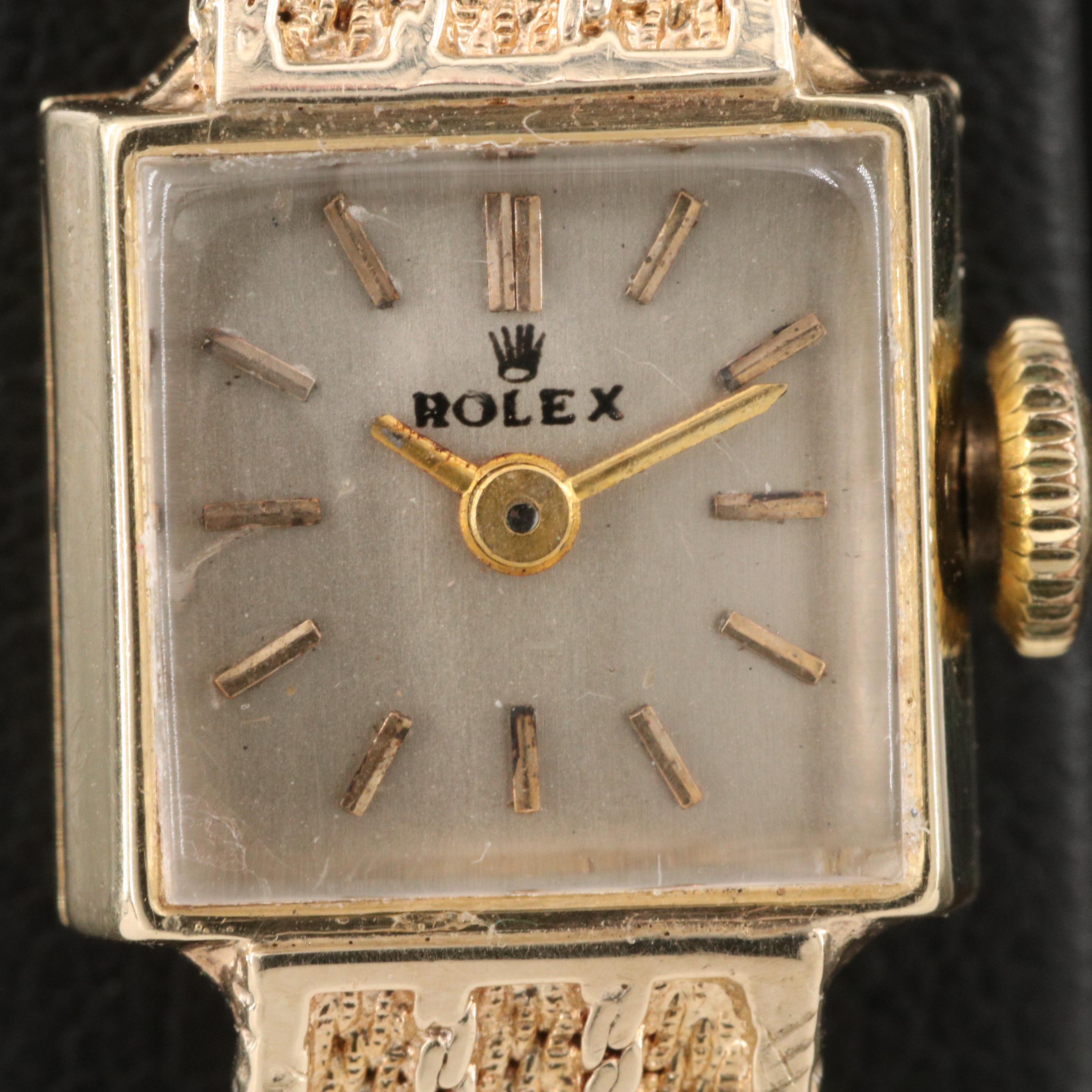 Vintage Rolex 14K Yellow Gold Stem Wind Watch