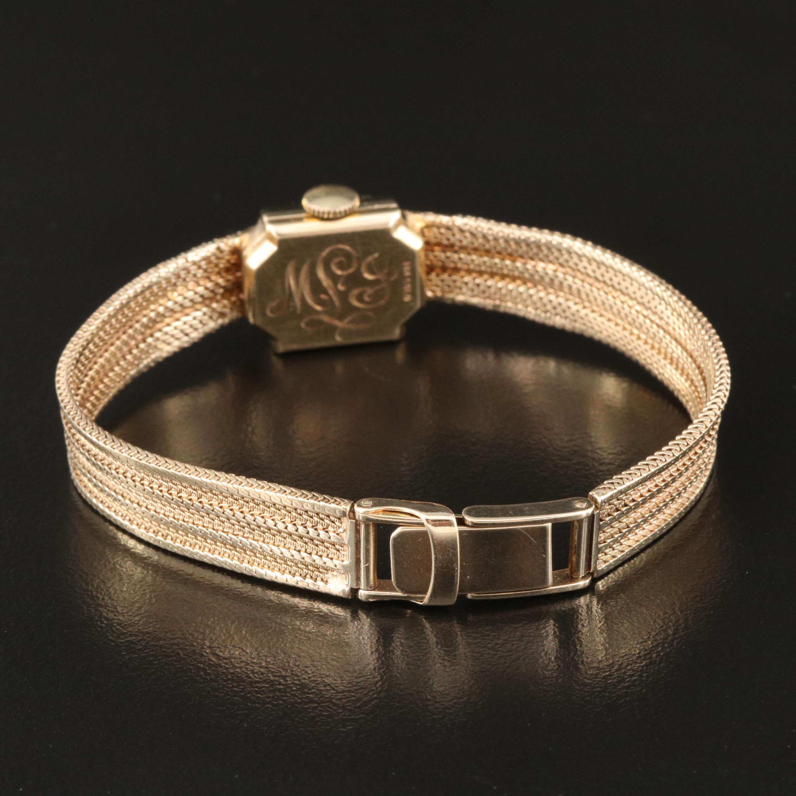 Vintage Rolex 14K Yellow Gold Stem Wind Watch