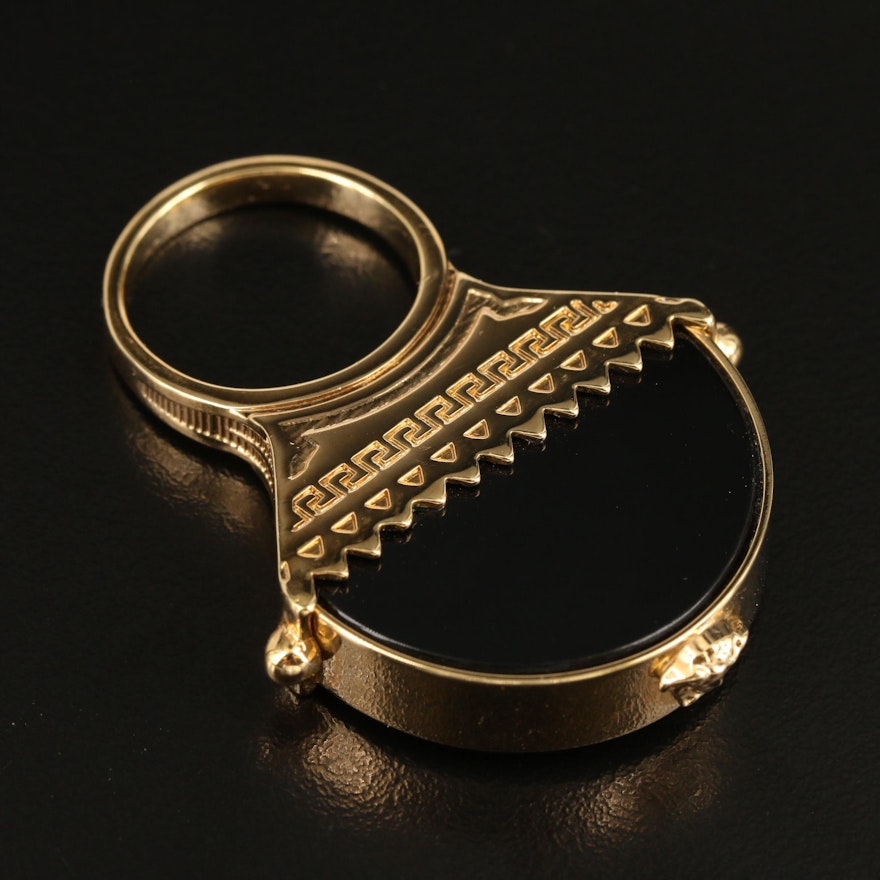 Versace Black Onyx Ring