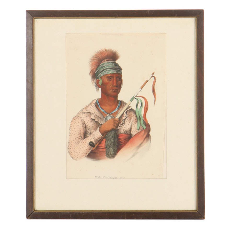 Hand-Colored Lithograph After Thomas Loraine McKenney "Not-Chi-Mi-Ne"