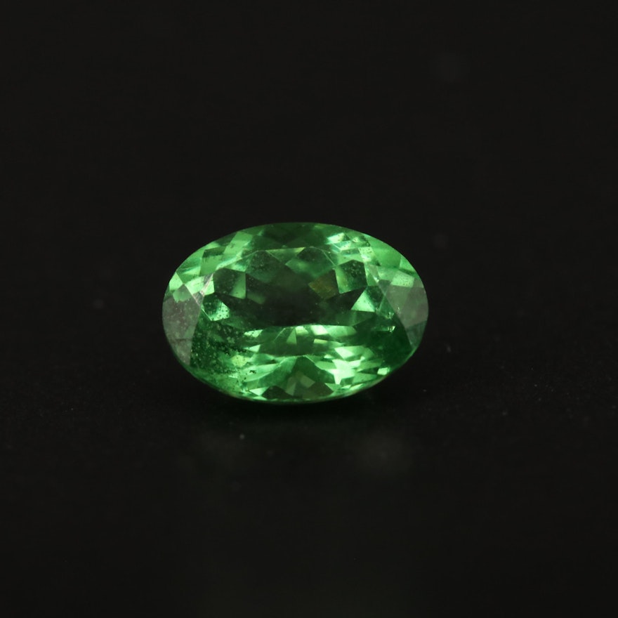 Loose 0.99 CT Oval Faceted Tsavorite Garnet