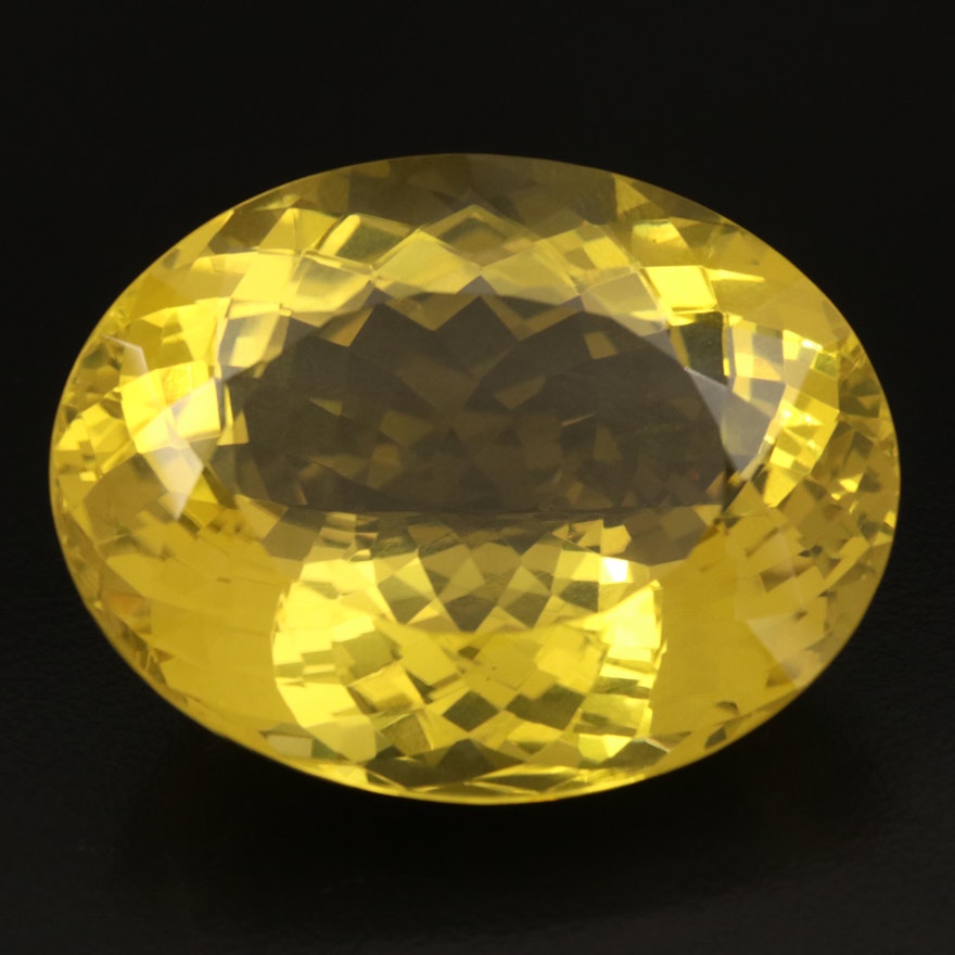 Loose 184.56 CT Oval Faceted Citrine