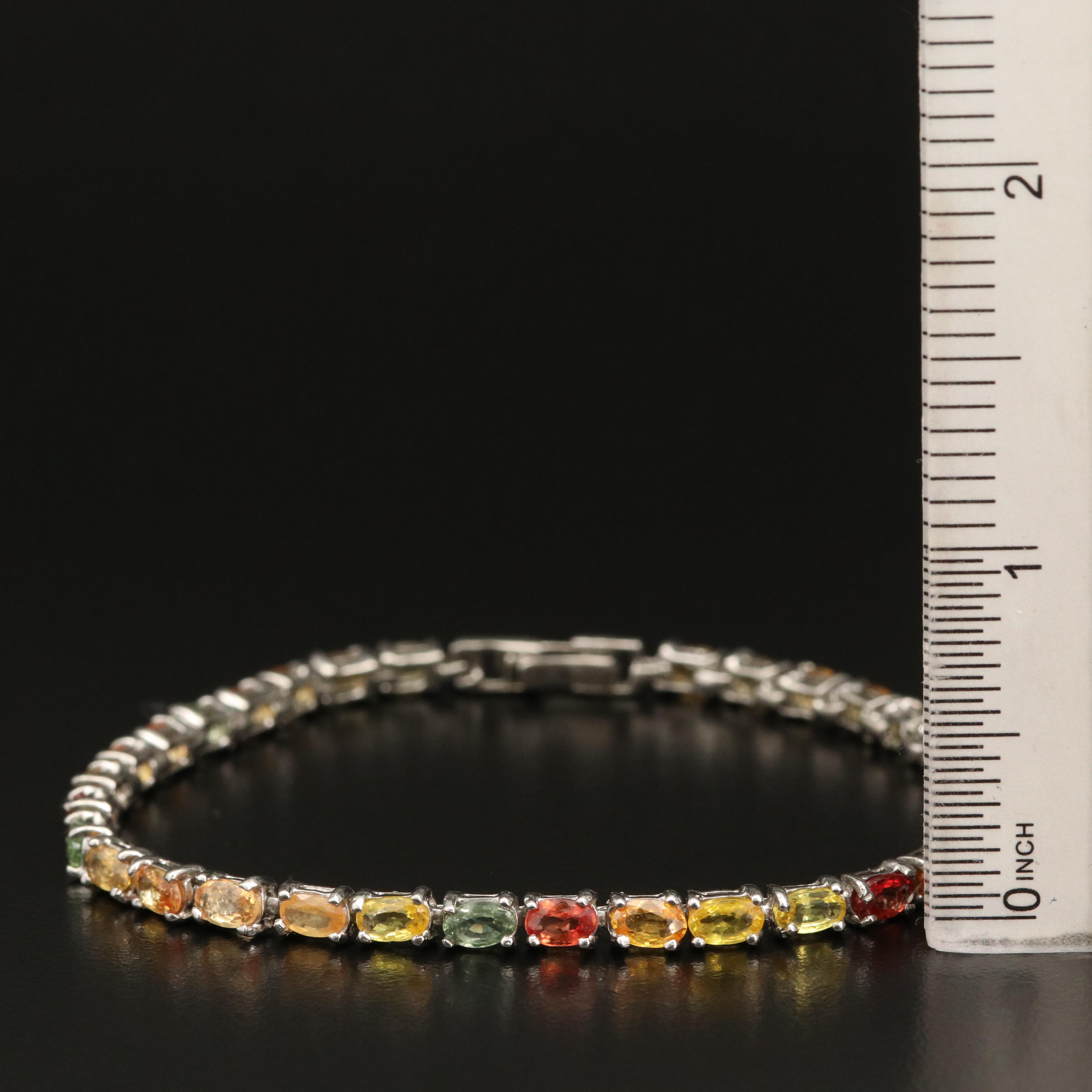 Sterling Silver Sapphire Line Bracelet