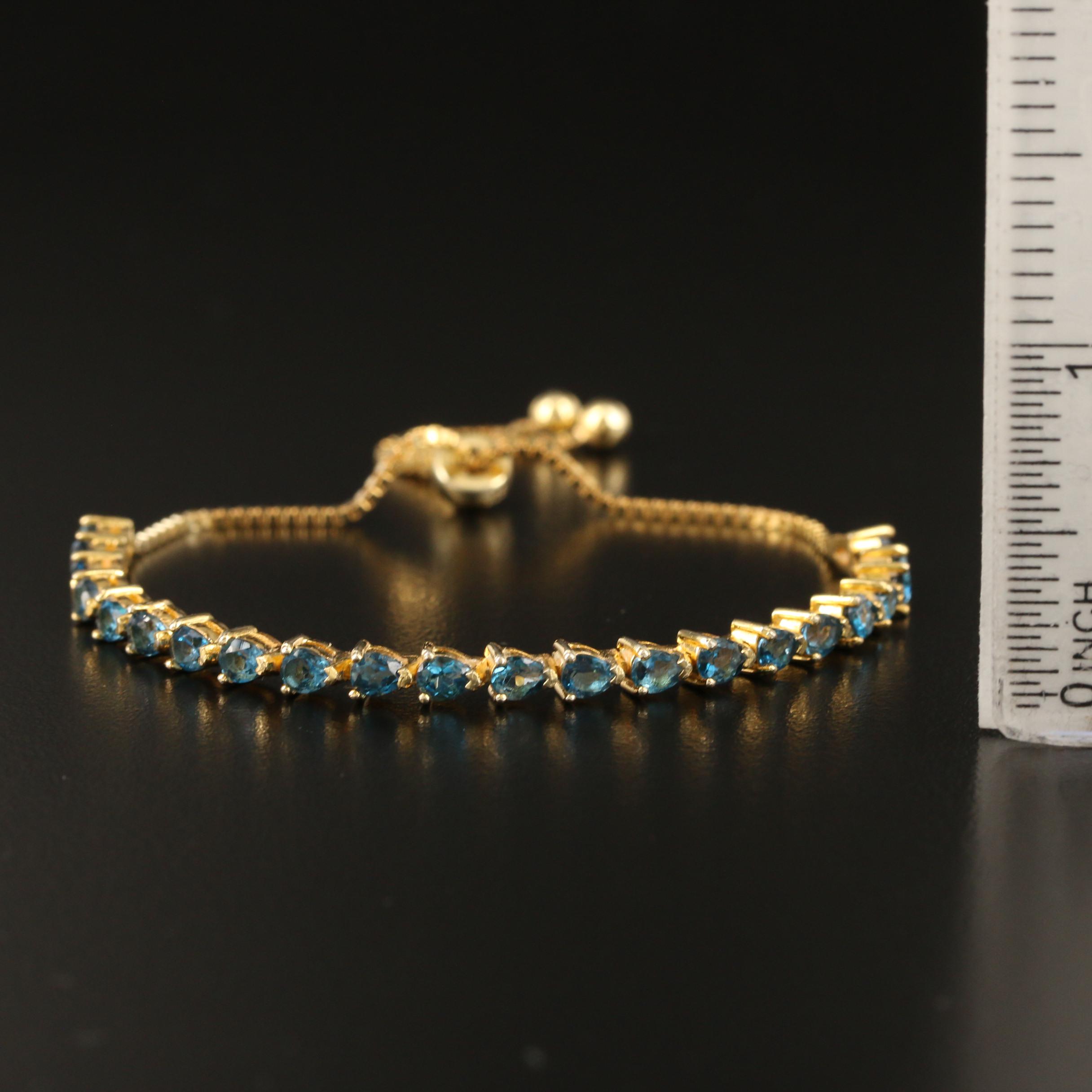 Sterling London Blue Topaz Bolo Bracelet