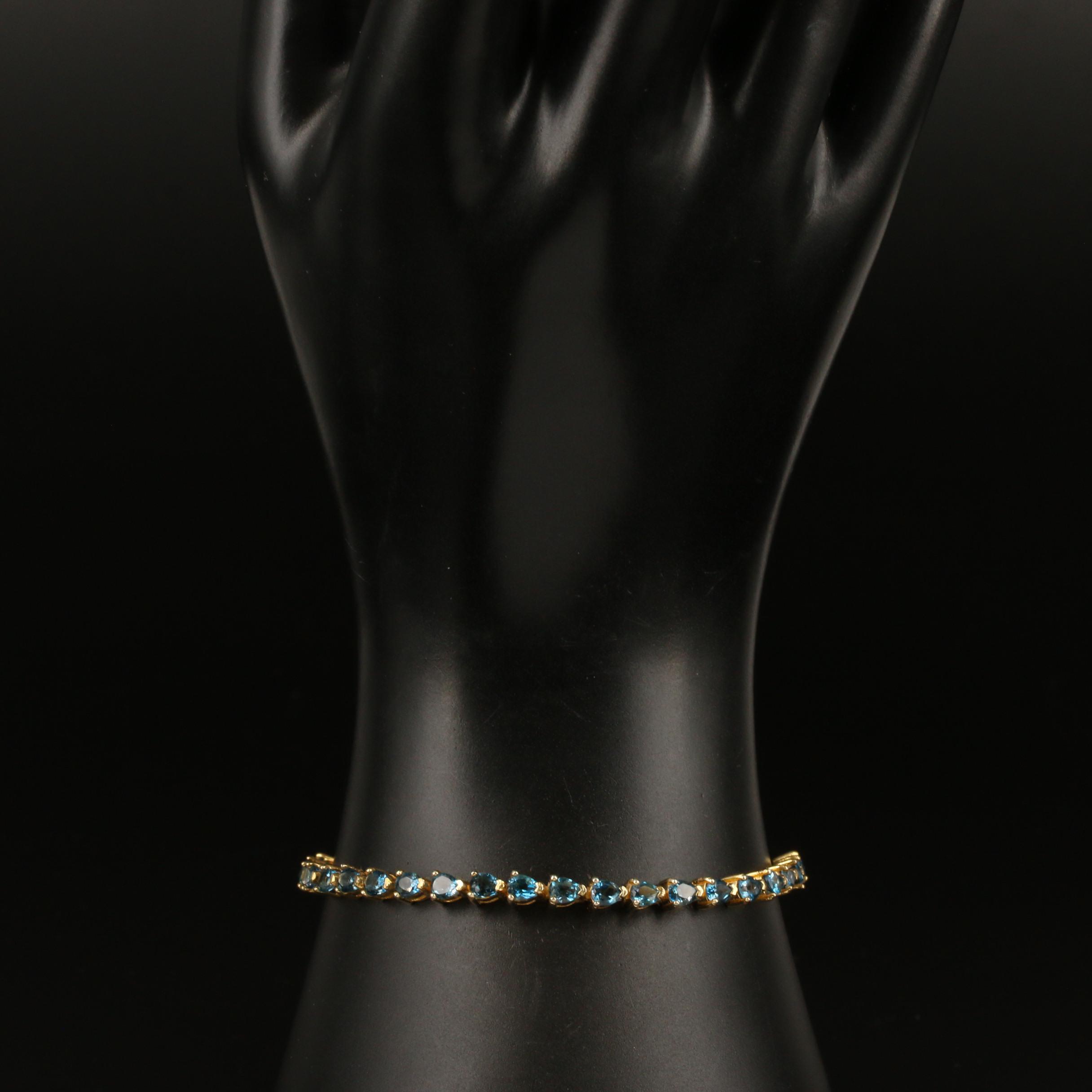 Sterling London Blue Topaz Bolo Bracelet