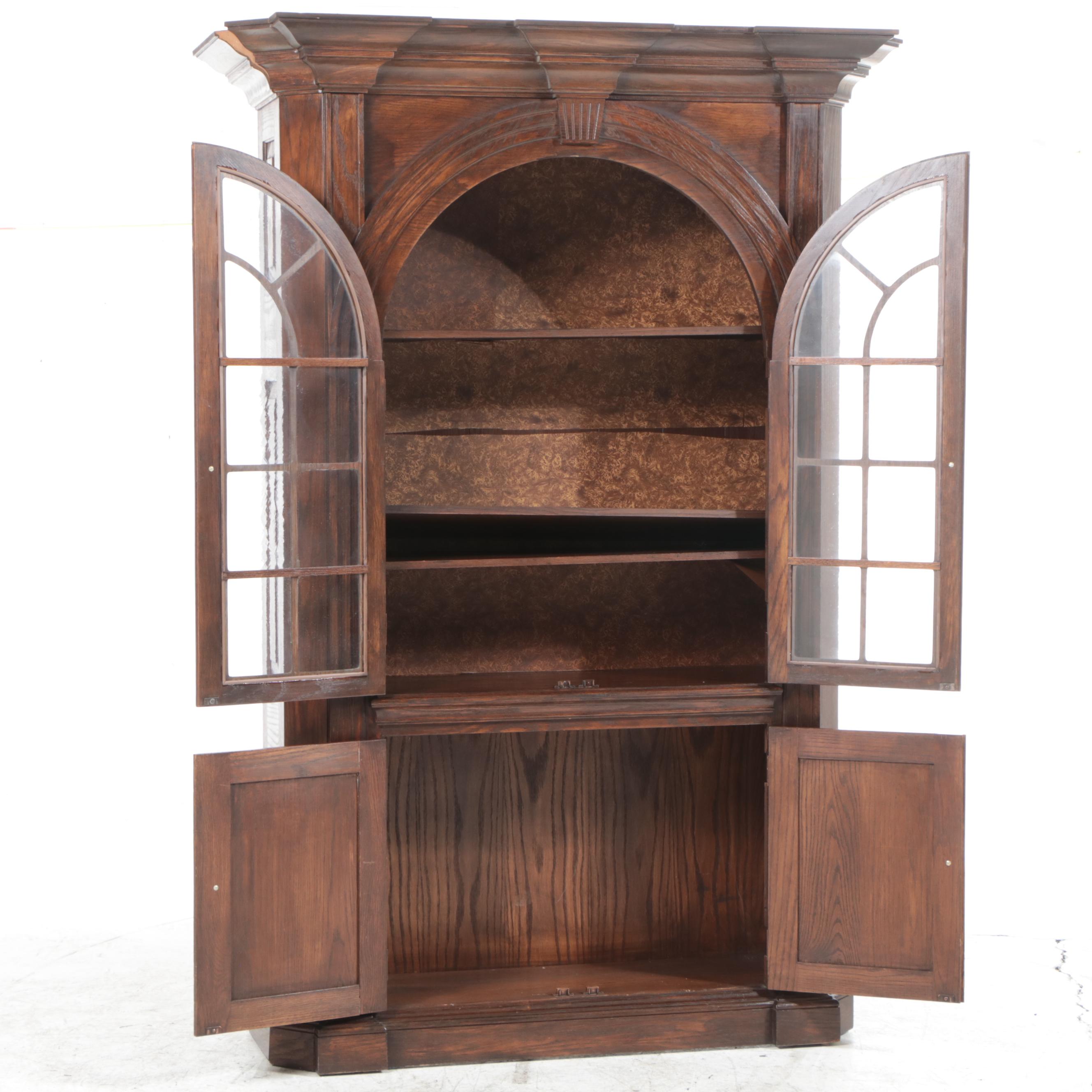 Cushman Classics Oak Illuminated China Cabinet, circa 1970