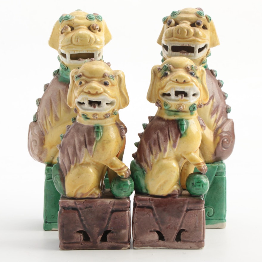 Chinese Ceramic Guardian Lions