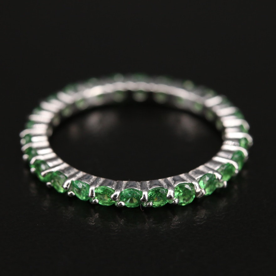 Sterling Diopside Eternity Band