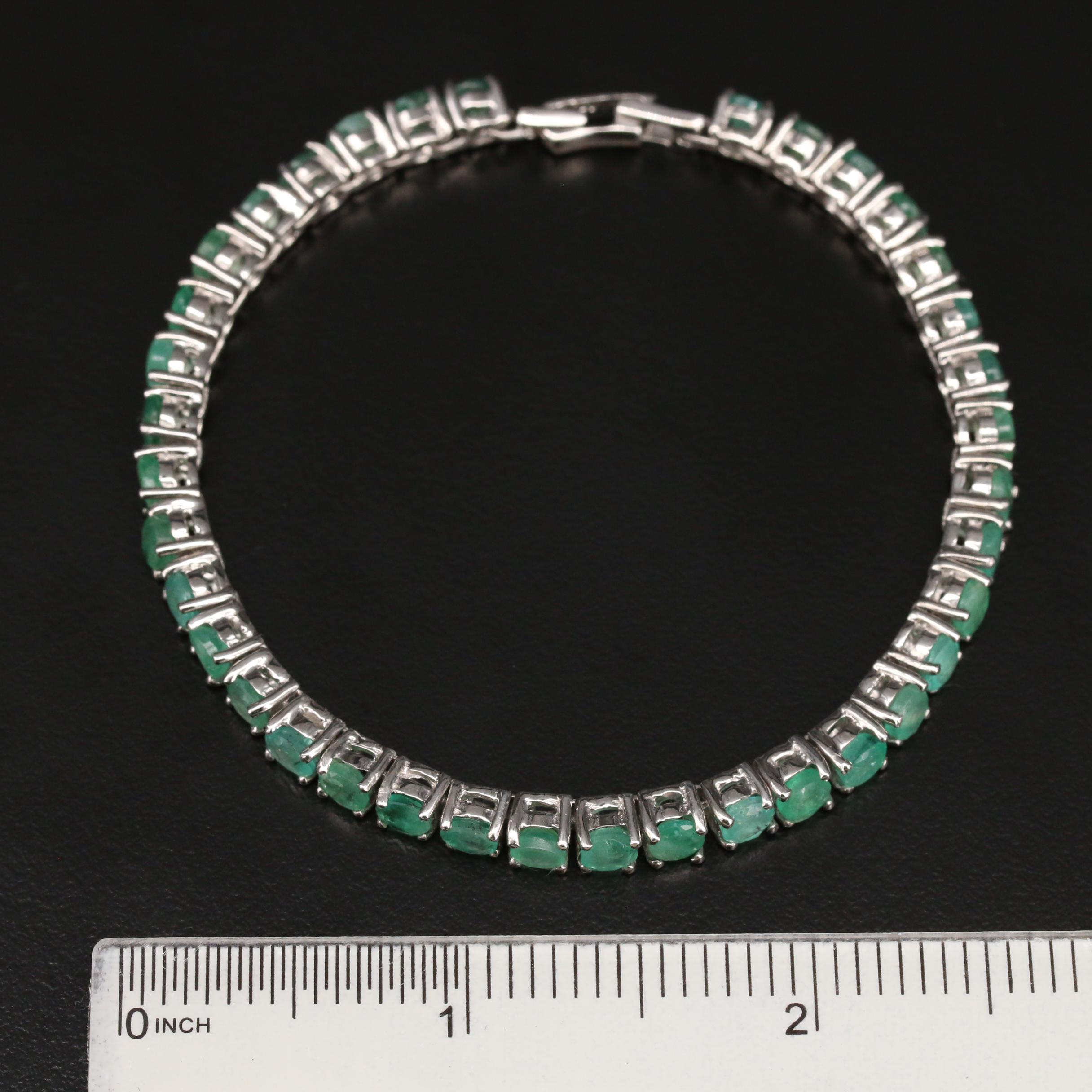 Sterling Enamel Line Bracelet