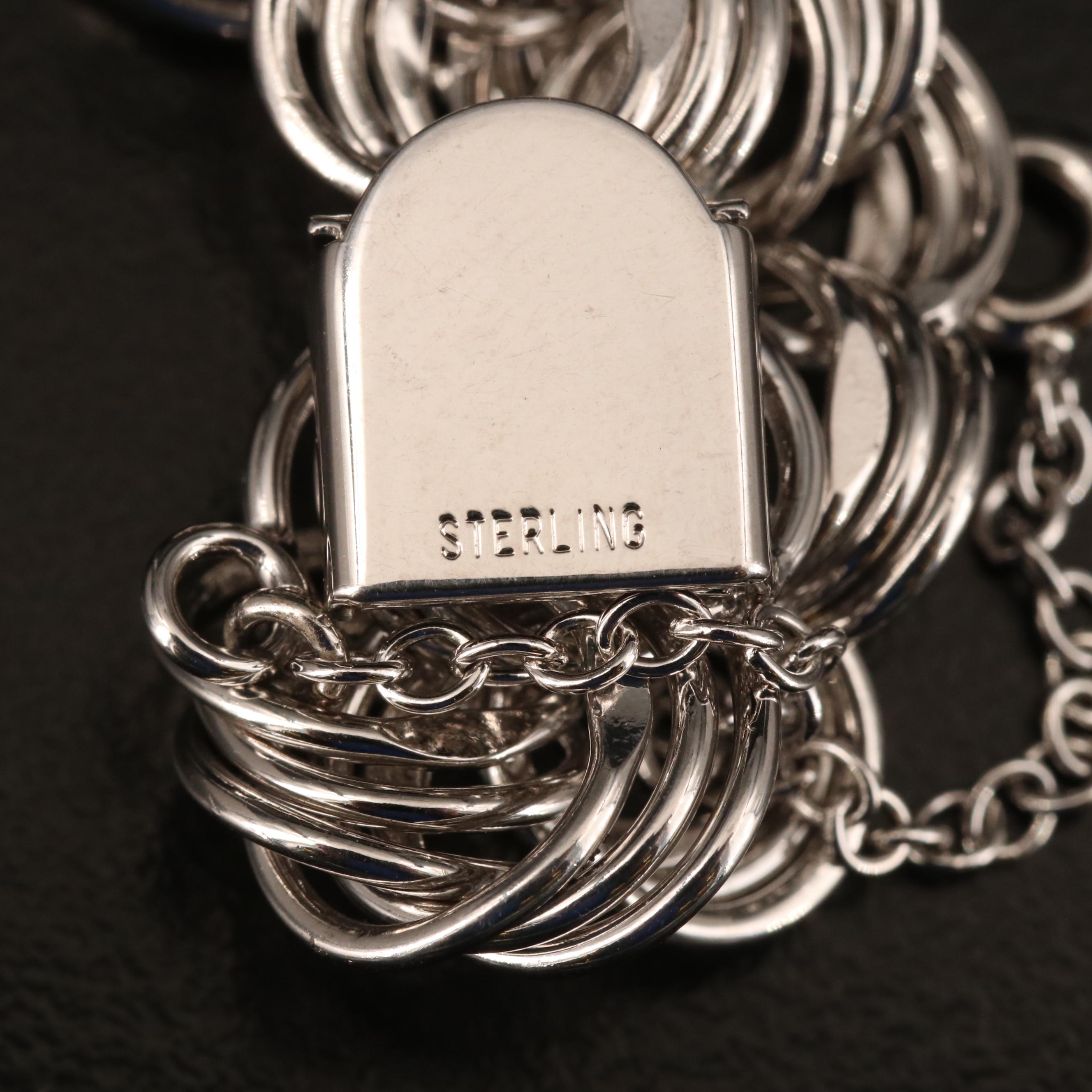 Sterling Bracelets Including Black Onyx and Mother of Pearl