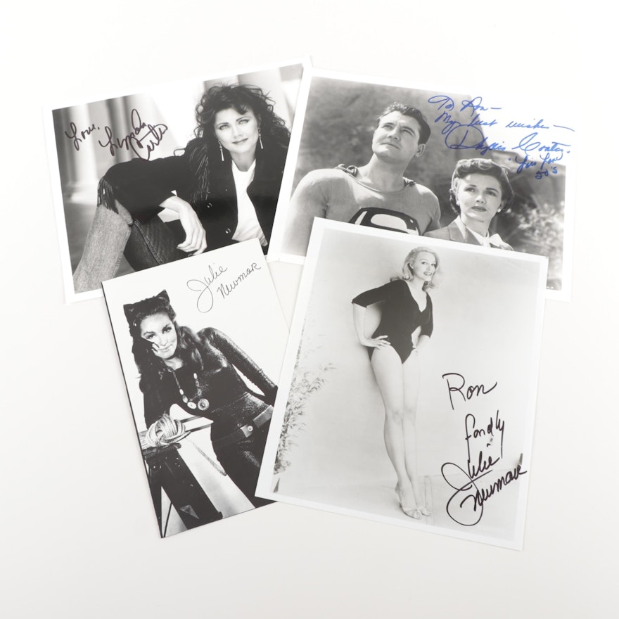 Movie Super Heroes Julie Newmar, Lynda Carter, and Phyllis Coates Signed Prints