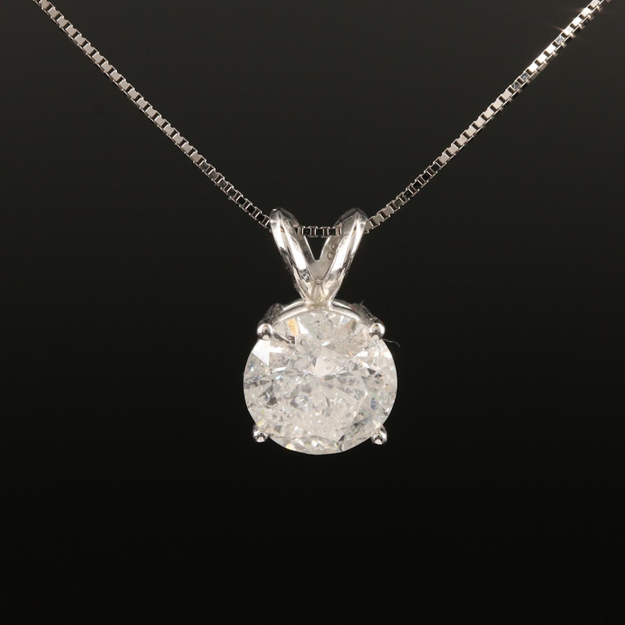 14K 1.59 CTW Diamond Solitaire Necklace