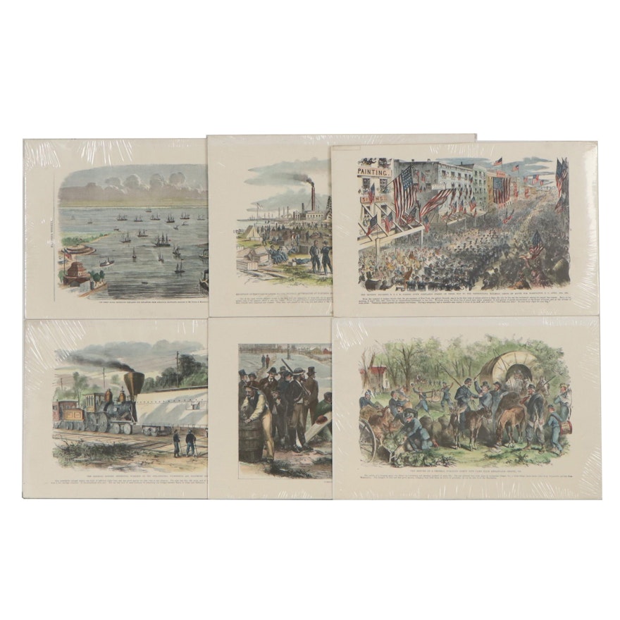 Hand-Colored Lithographs from "Leslie's Weekly" and "Harper's Weekly"
