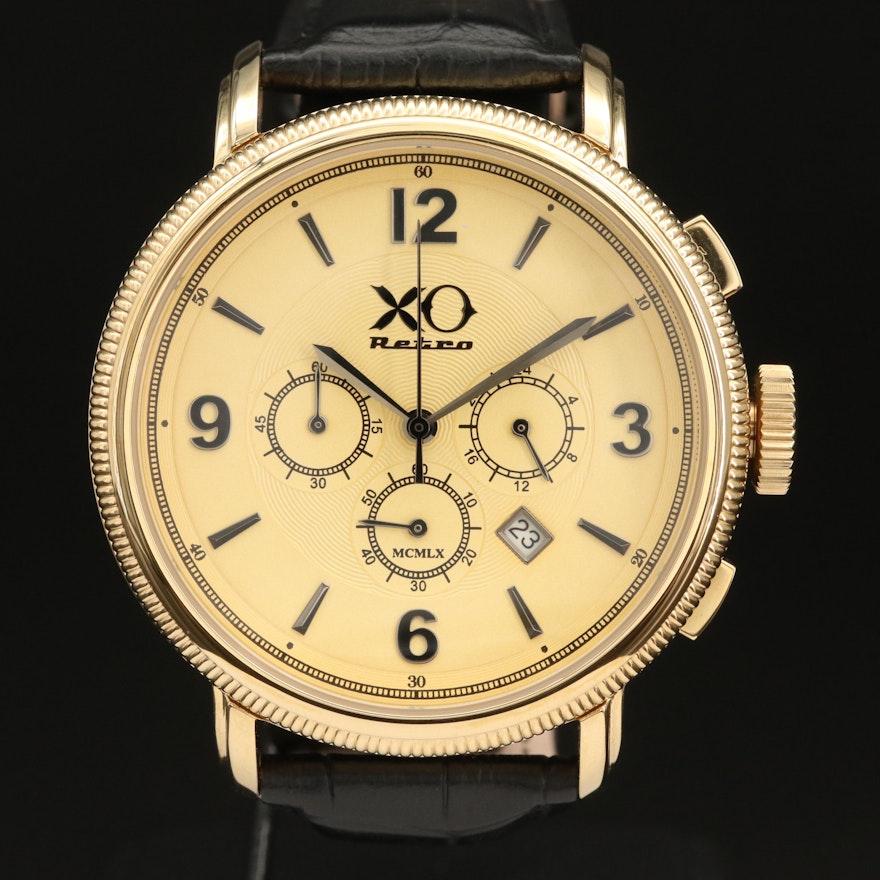 XO Retro 250GT Chronograph Gold Tone Quartz Wristwatch