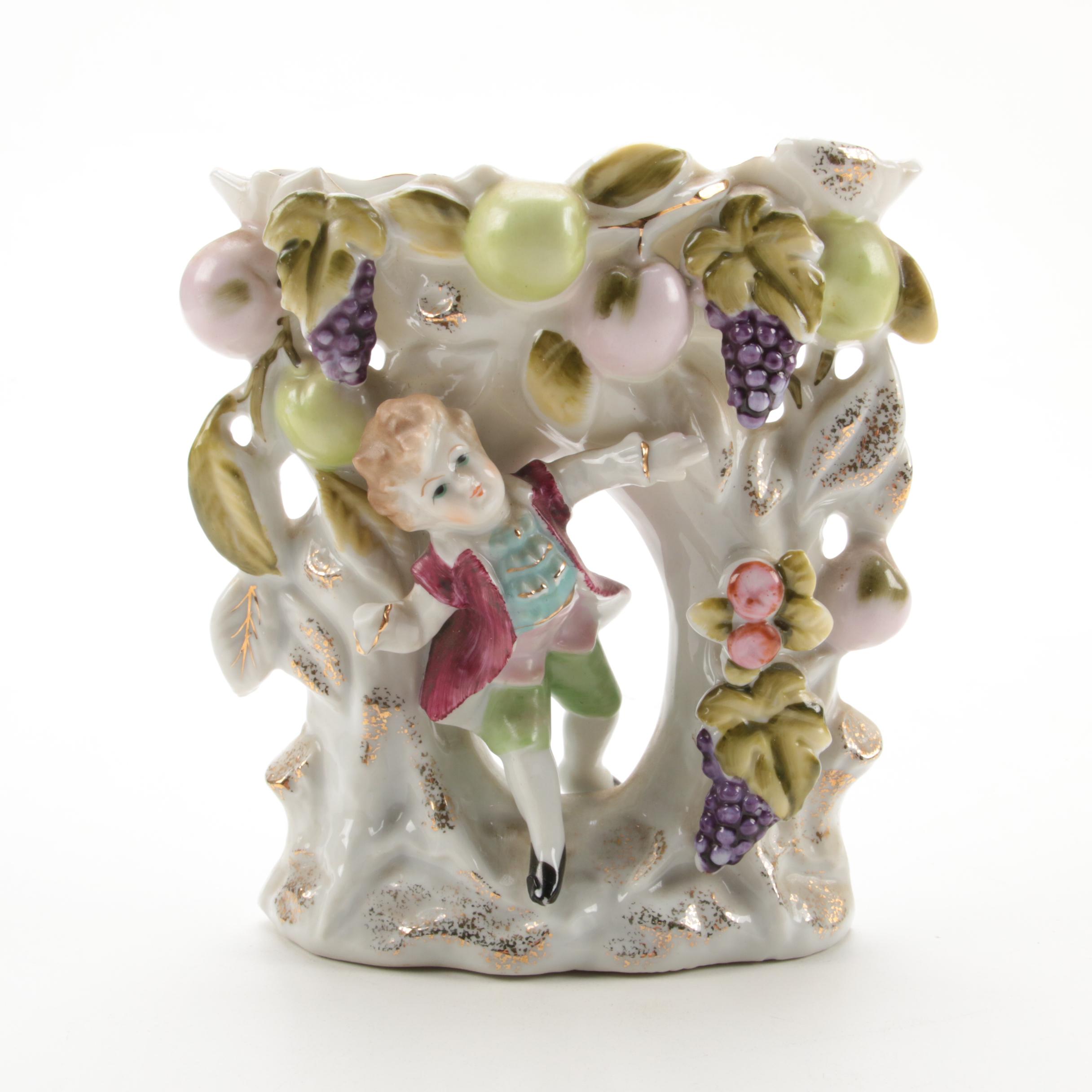 Victorian Style Hand-Painted Ceramic Figurines, Mid to Late 20th Century