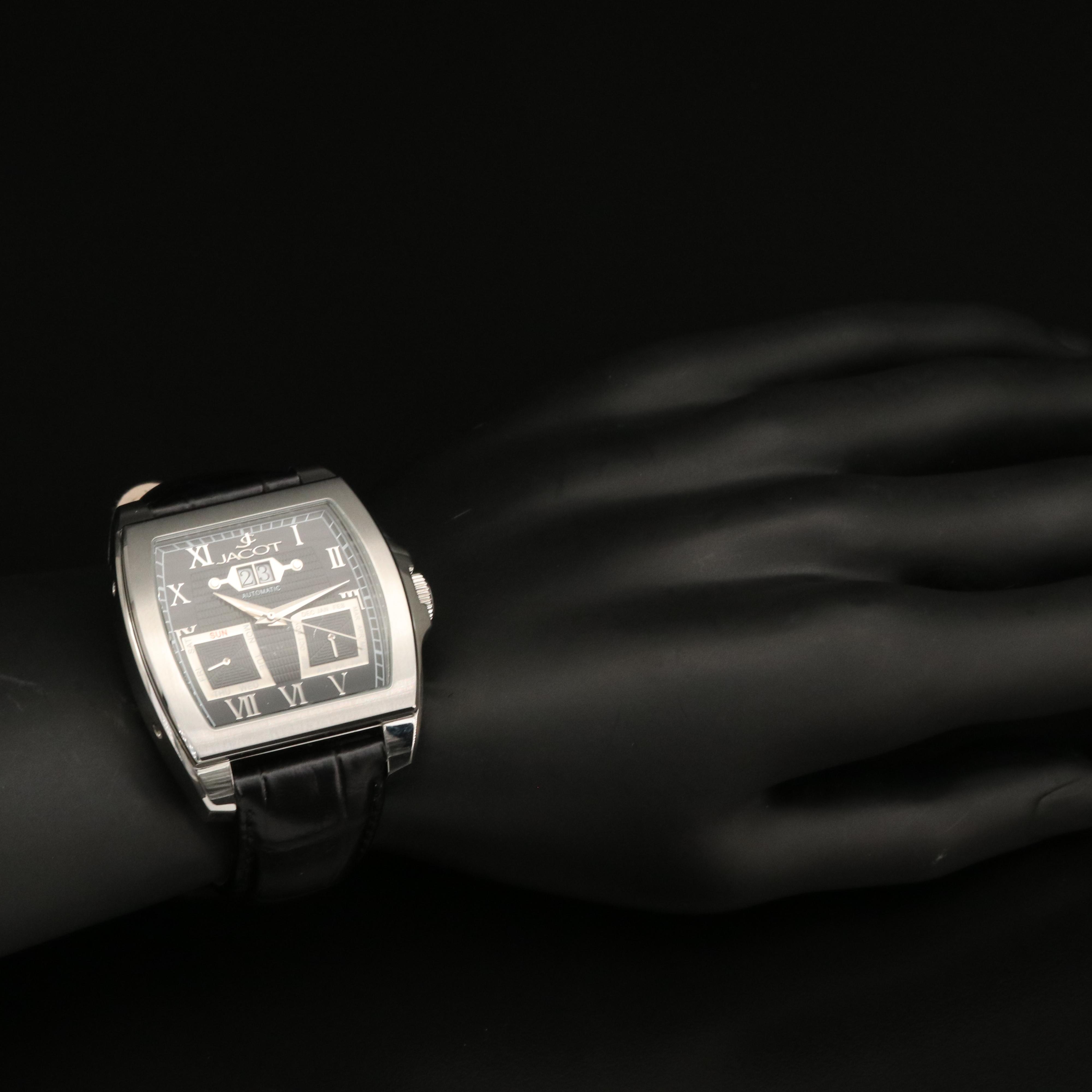 Jacot Triple Calendar Stainless Steel Automatic Watch