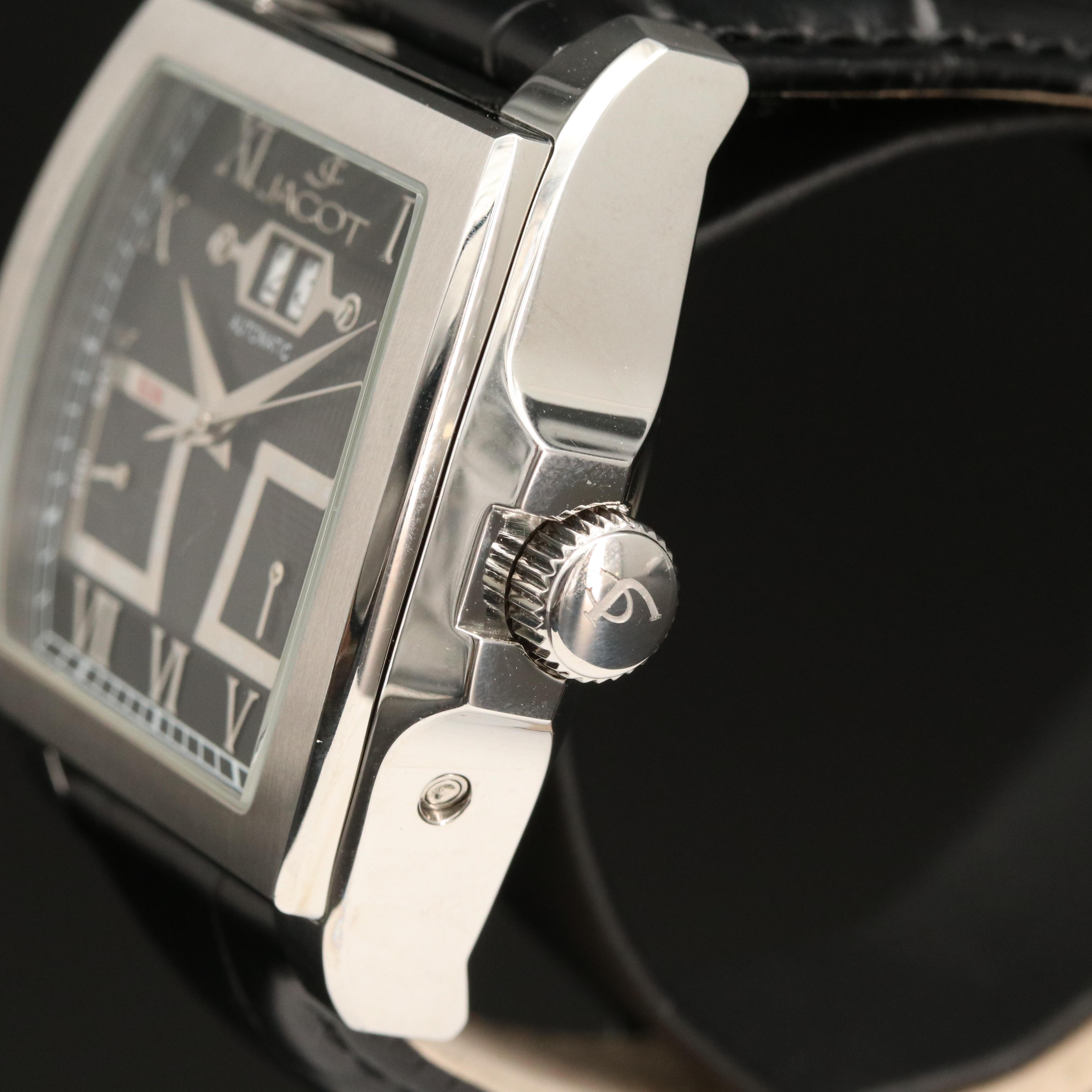 Jacot Triple Calendar Stainless Steel Automatic Watch