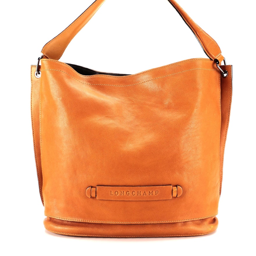 Longchamp Cognac Leather Shoulder Bag