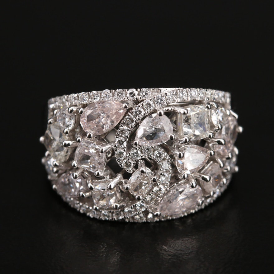 18K 3.02 CTW Diamond Cluster Ring