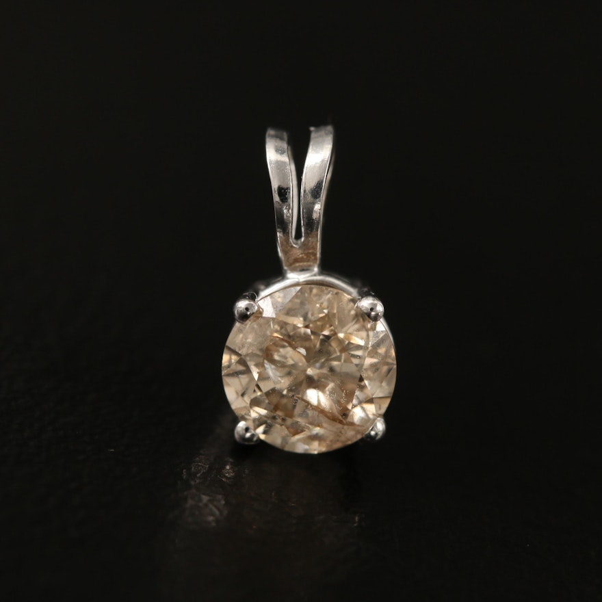 0.66 CT Diamond Solitaire Pendant in 14K