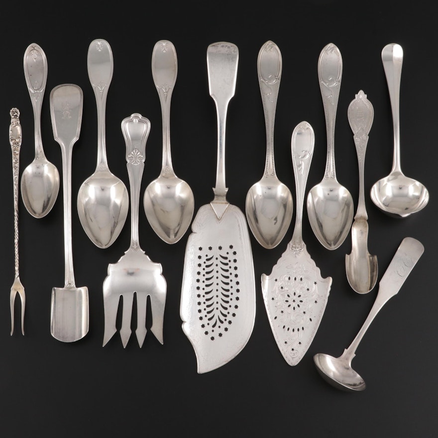 William Eley & William Fearn Cheese Scoop and Other English and American Silver